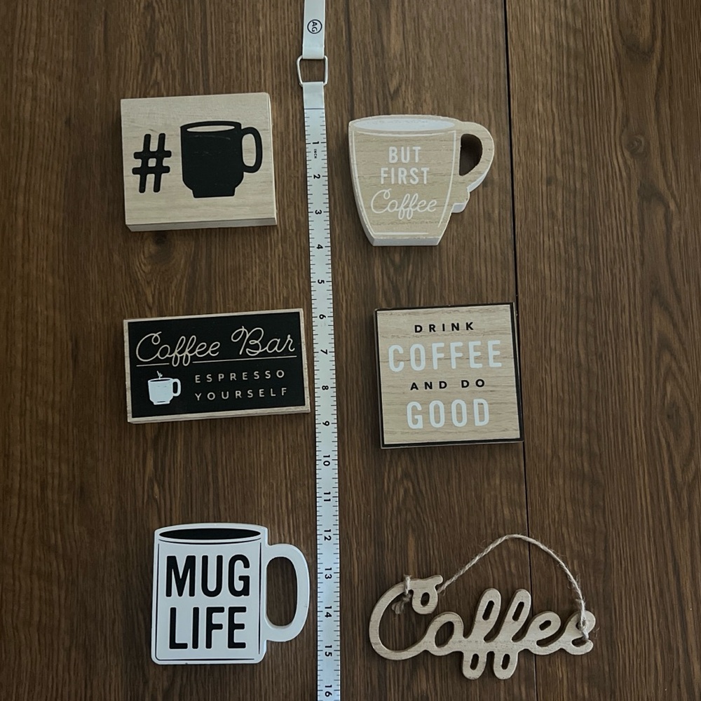 Coffee Bar Shelf sitters and Decor